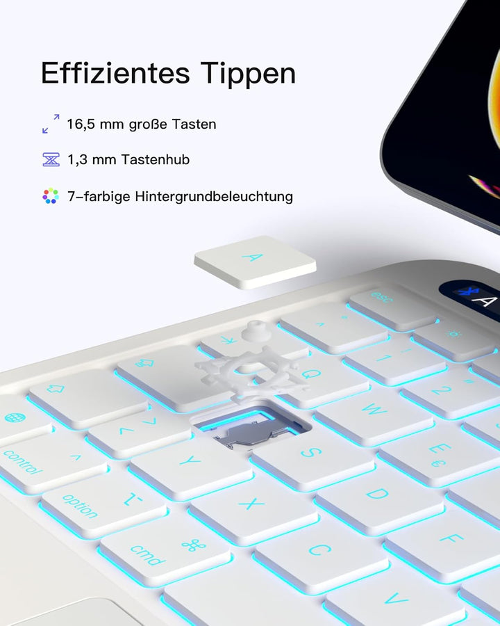 Inateck NeoMagic Magnetische Tastatur Hülle für Air 11" M4/M3/M2 (2026/2025/2024),Air 5/4,Pro 11 4/3