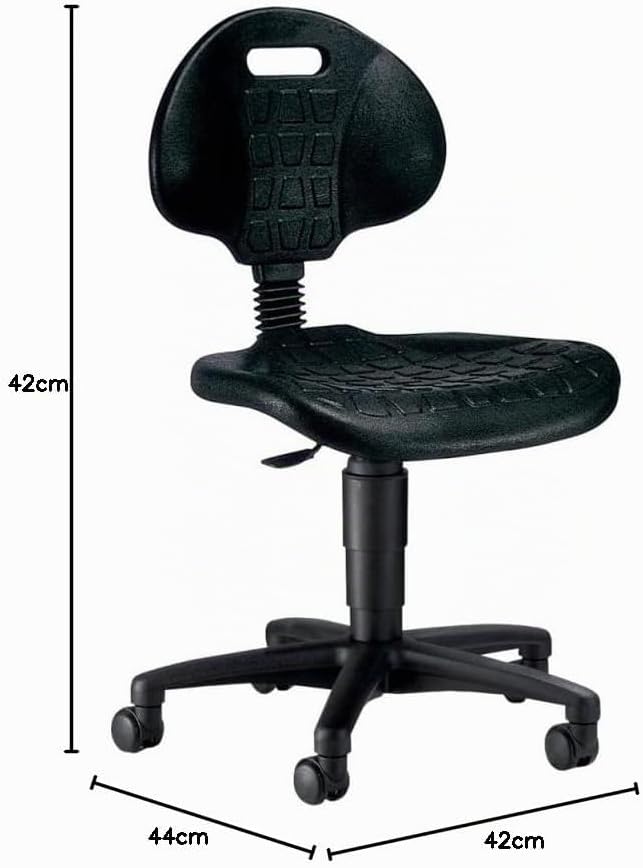 Topstar TEC 20, Arbeitsdrehstuhl, Arbeitshocker, Rollhocker, Werkstatthocker, mit höhenverstellbarer