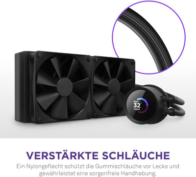 NZXT Kraken 240 - RL-KN240-B1-240mm AIO CPU Wasserkühlung - 1,54" LCD Display 240x240-2x120mm PWM Fa