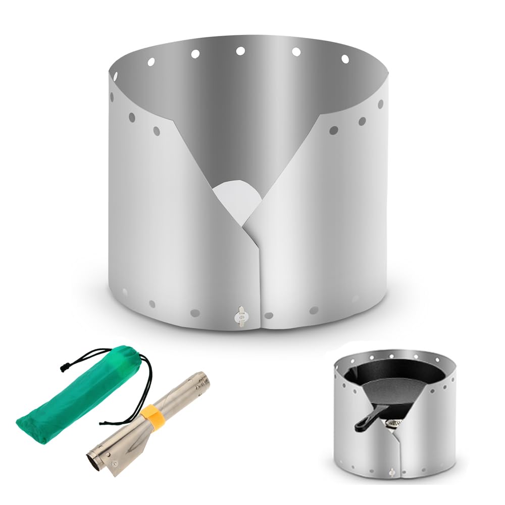 Lixada Ultraleichter Titan Outdoor Campingkocher Windschutz Regenschirm Winddichte Platte 18cm