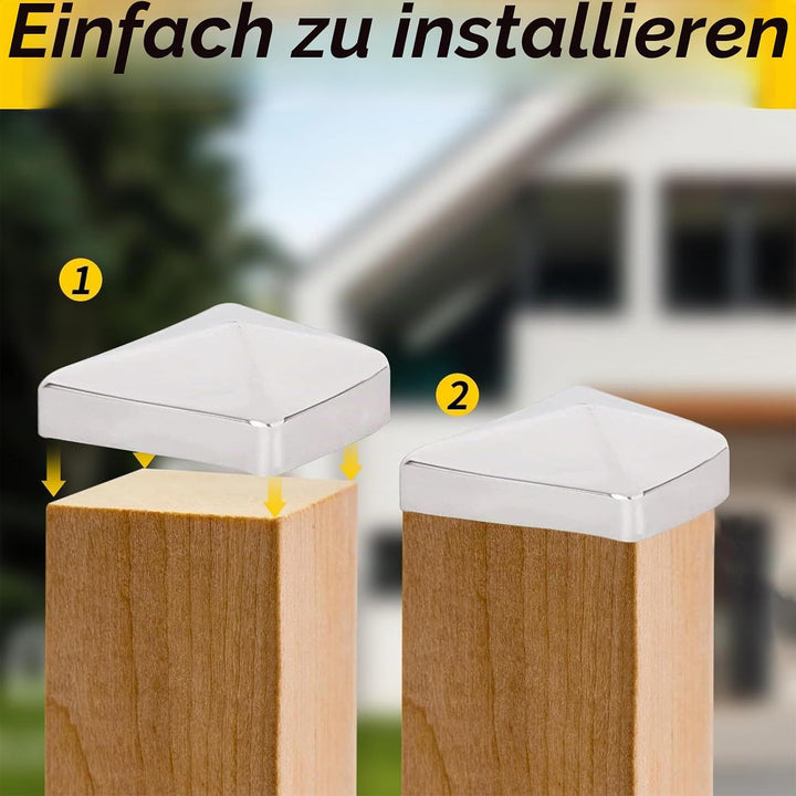 Pfostenkappen 10 Stück, 10x10cm Zaun Pfosten Kappen, Zaunpfosten Abdeckung, Pfostenkappe, Pfostenabd