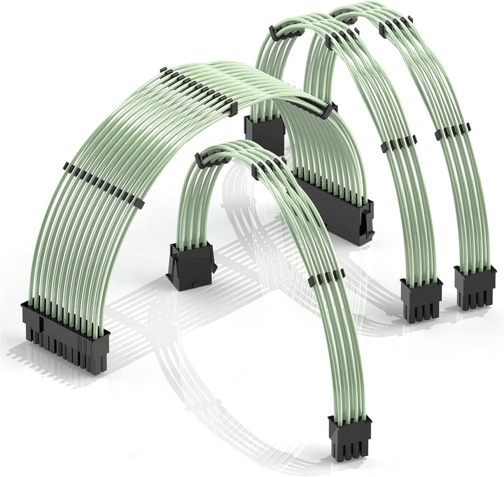LINKUP - 30cm Netzteilkabelverlängerung 18AWG Sauerstofffreies Kupfer Teflonmantel Custom Mod GPU PC