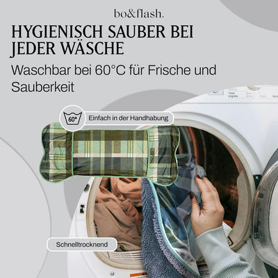 bo&flash Design Hundehandtuch für grosse und kleine Hunde – Trendiges Handtuch mit 2 praktischen Tas