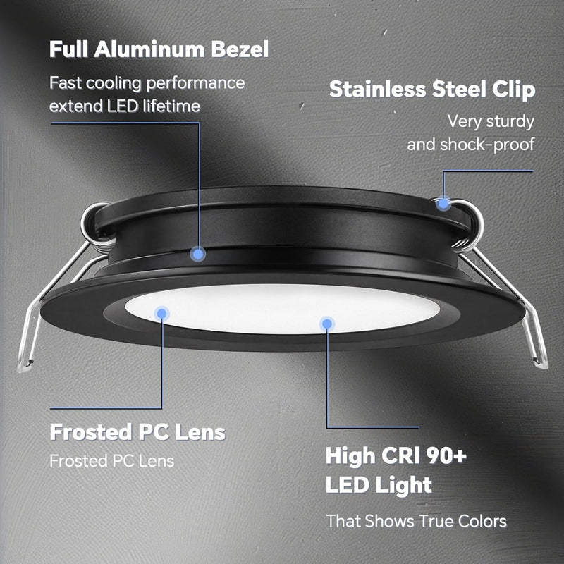 acegoo 4 x LED Einbaustrahler 12V Spots Ultra Flach 2,5W Einbauleuchten Loch 57-64mm 215lm CRI 93 Di