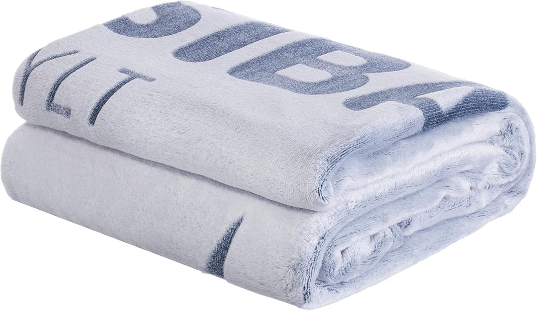 Sansibar Wohndecke Kuscheldecke Tagesdecke Micro Flausch Prägedruck 150x200 cm Silber/Blau, 150x200