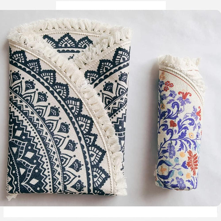 Vintage Boho Baumwolle Teppiche Mandala Muster Waschbar Handgewebte Böhmische Runder Teppich mit Qua
