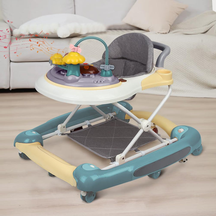 Lauflernhilfe für Babys, 4-in-1, Lauflernhilfe für Mädchen, Jungen, 6-18 Monate, Musikscheibe + hohe