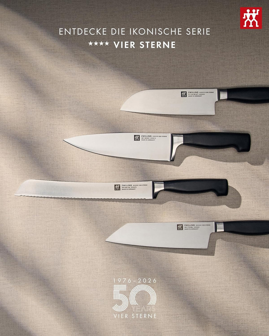 Zwilling 31071-161-0 Vier Sterne Kochmesser, Rostfreier Spezialstahl, Sonderschmelze, Kunststoff, 16