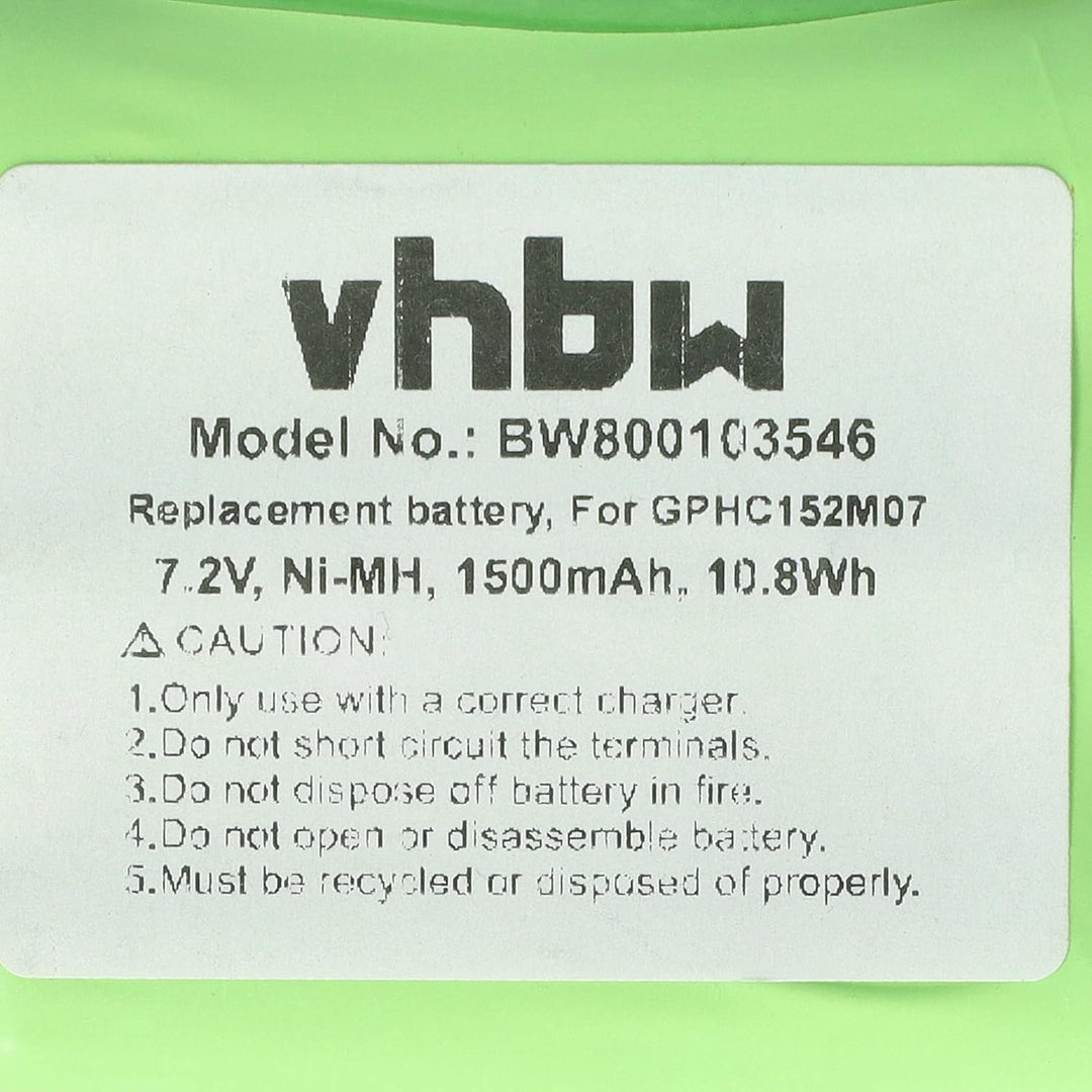 vhbw Akku kompatibel mit Dirt Devil Evo M678 Home Cleaner Heimroboter (1500 mAh, 7,2 V, NiMH)