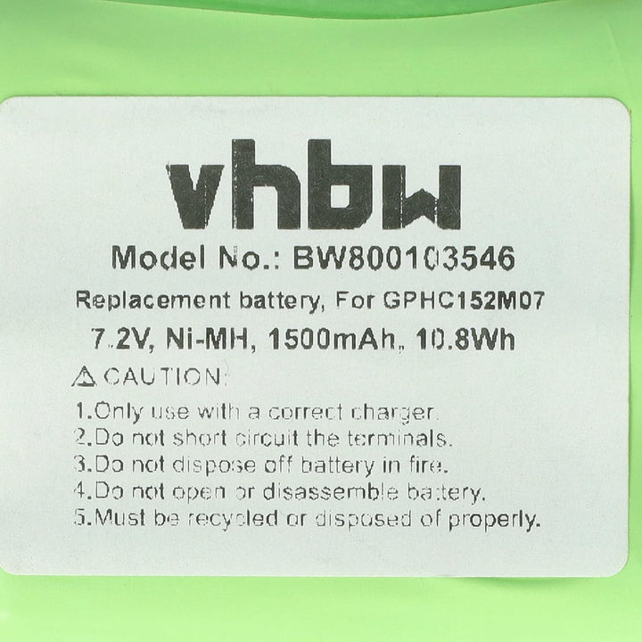 vhbw Akku kompatibel mit Dirt Devil Evo M678 Home Cleaner Heimroboter (1500 mAh, 7,2 V, NiMH)