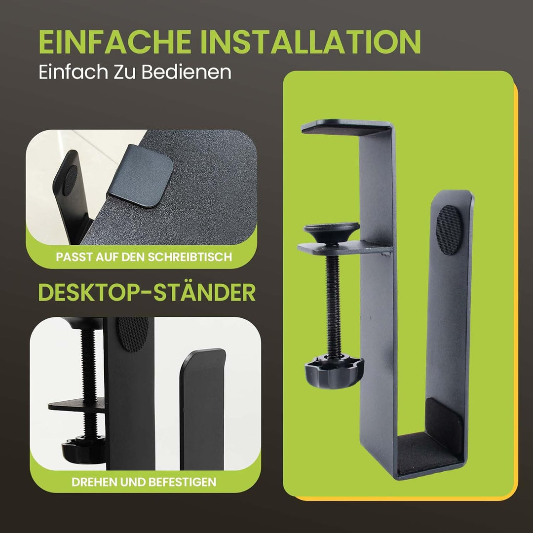 Verstellbarer Laptopständer für unter den Schreibtisch, Hängeregalklemme aus Metall, bohrfreie Schre