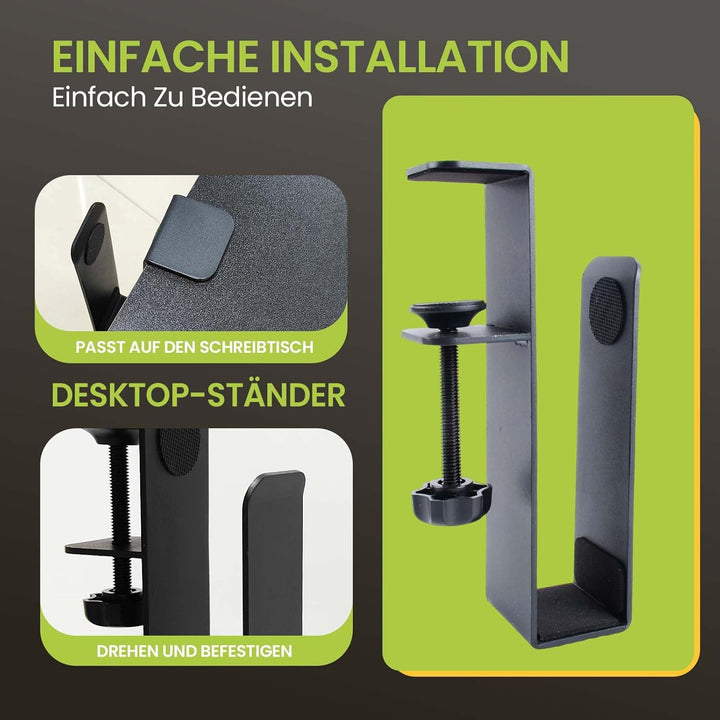 Verstellbarer Laptopständer für unter den Schreibtisch, Hängeregalklemme aus Metall, bohrfreie Schre
