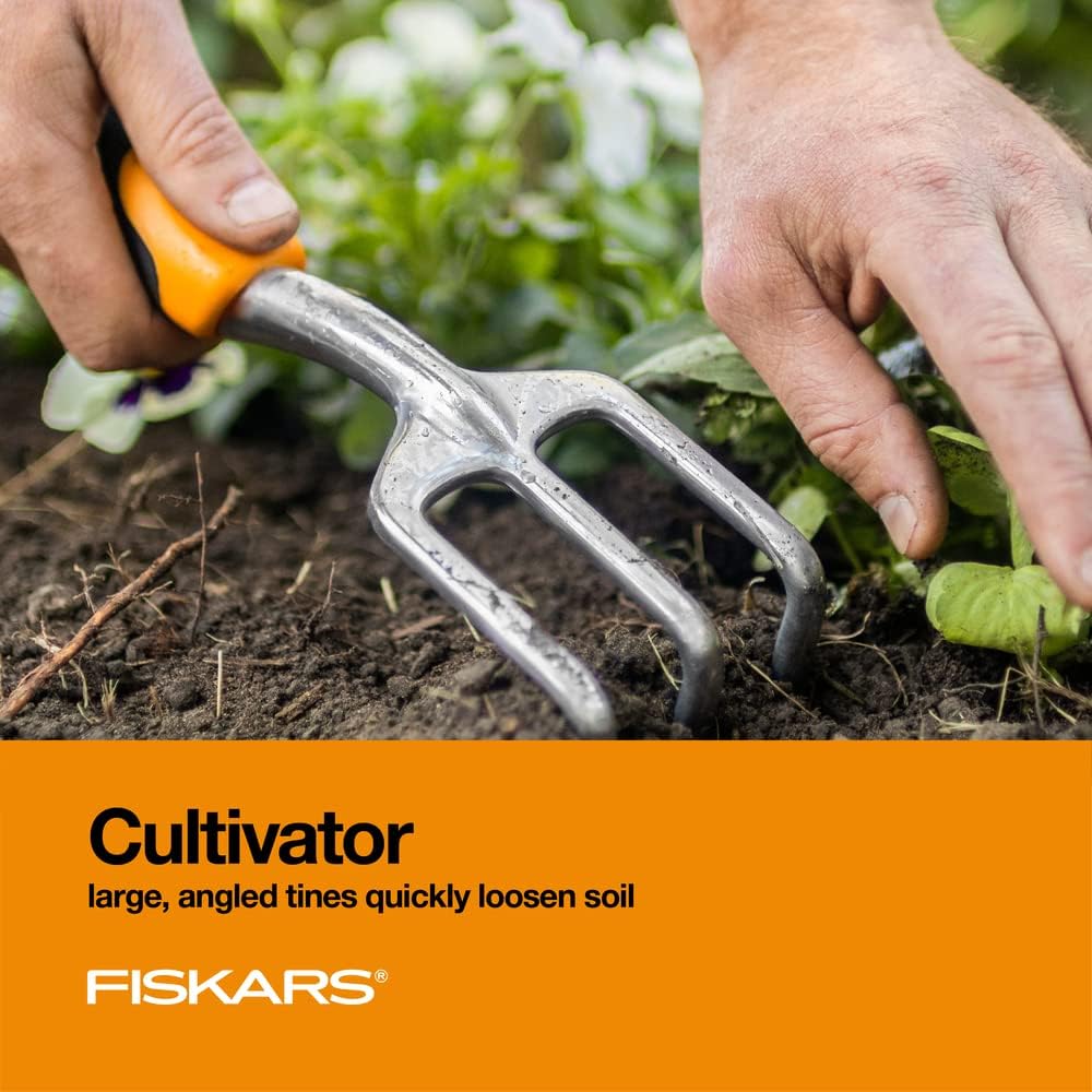 Fiskars Ergo Gartenwerkzeug-Set Recyclable Package schwarz/orange, Recyclable Package