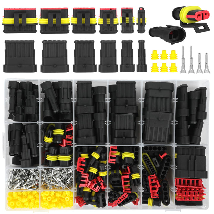 KOMABLEN 808Pcs kfz Stecker, Kabel Steckverbinder 250V, IP67 Wasserdicht Steckverbindung kfz Steckve