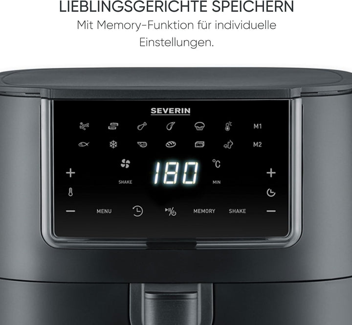 Severin Heissluftfritteuse Single XXL, 7L, 11 Automatik-Programme, Touch-Display, vielseitige Zubere