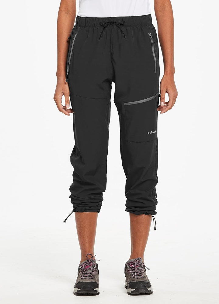 BALEAF Damen Outdoorhose Wanderhose Wasserdicht Schnelltrocknend Leicht Trekkinghose Capris UV Schut