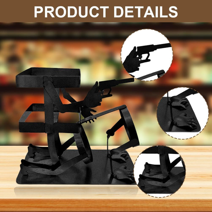 Totenkopf Weinflaschenhalter,Skull Coke and Wine Bottle Stand,witzige Metall Totenkopf Bardekoration