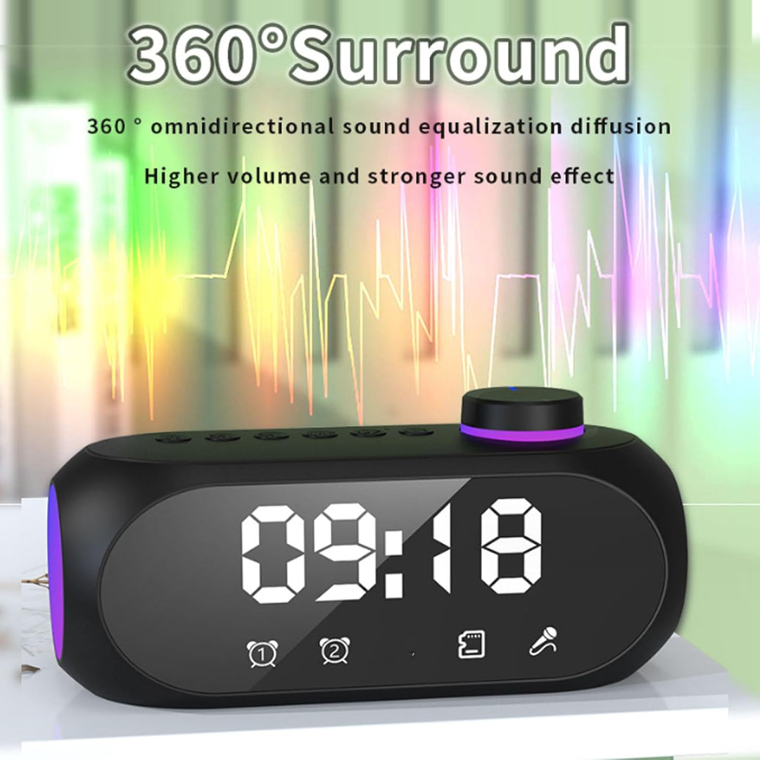 Digitaler Radiowecker für Schlafzimmer, Nachttisch-FM-Uhren mit Kabellosem Bluetooth-Lautsprecher, R
