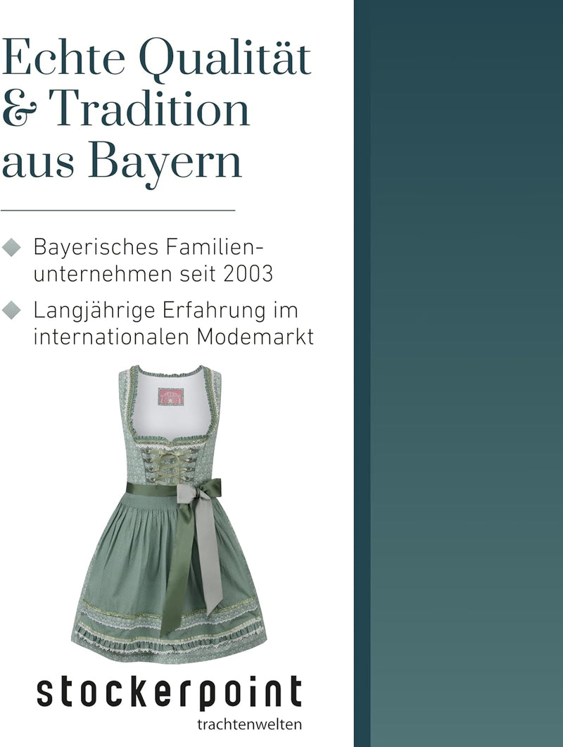 Stockerpoint Damen Dirndl Kim Kleid für besondere Anlässe 30 Salbei, 30 Salbei