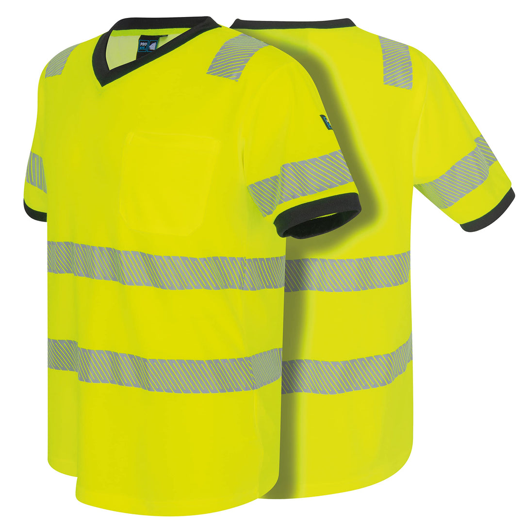 PRO FIT Warnschutz T-Shirt – Atmungsaktiv, Arbeits-Shirt, Allergiker geeignet, Herren, Damen, Reflex