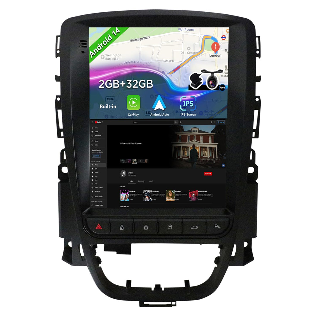 JOYX Android 12 IPS Autoradio Passt für Opel Vauxhall Astra J Buick Excelle XT GT (2006-2016) - Eing