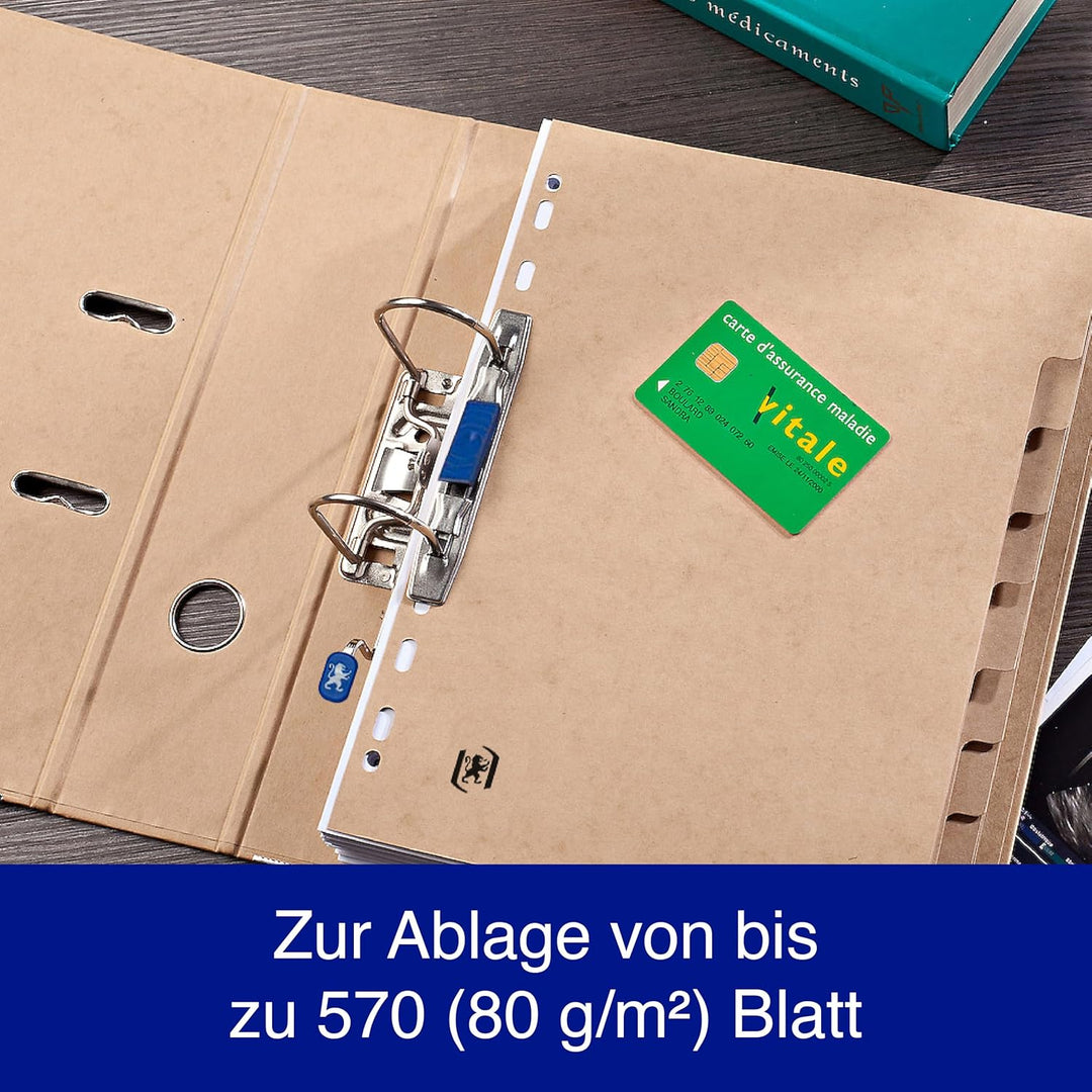 Oxford Ordner A4, 8 cm breit, gut für die Umwelt, in beige, 3 Stück Single, Single