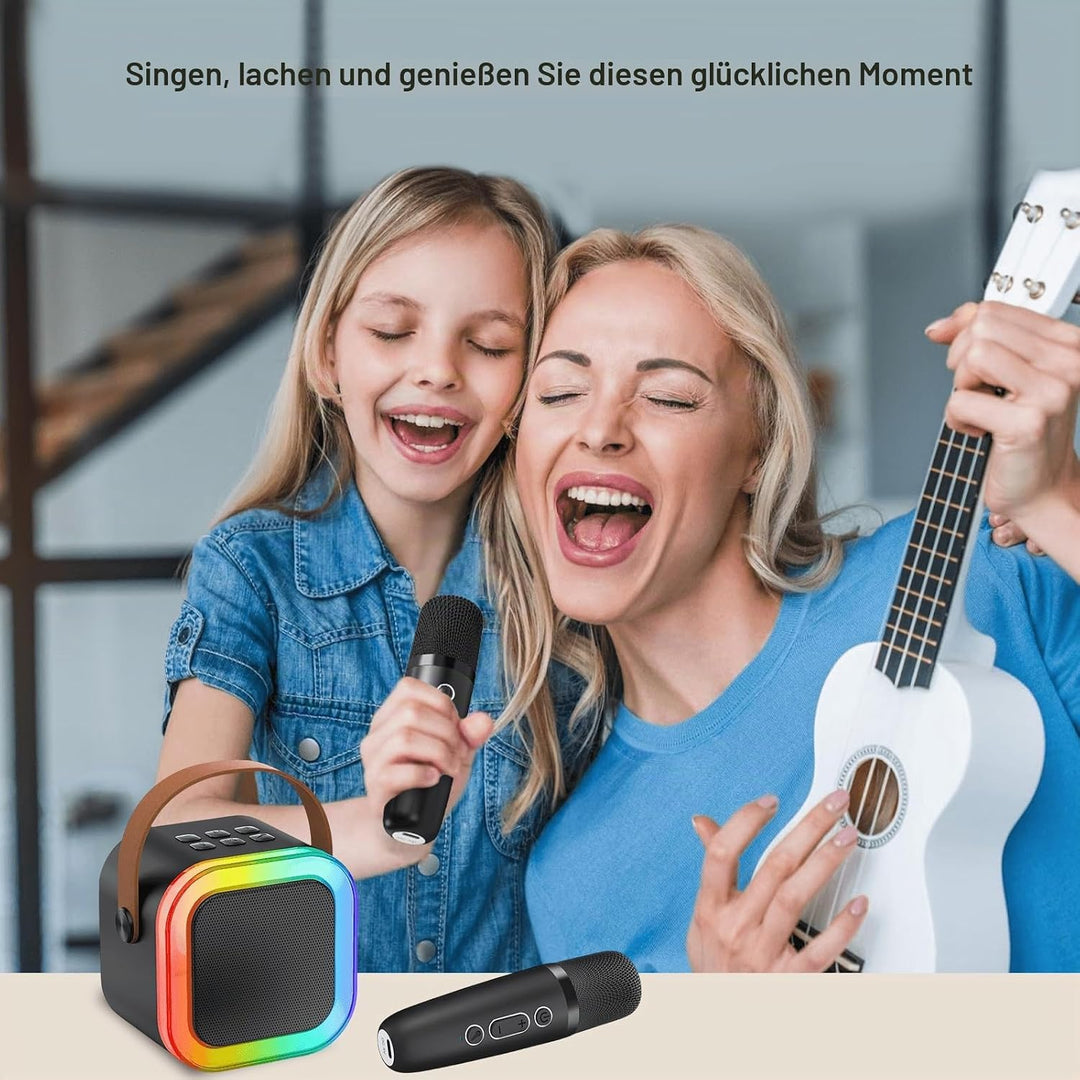 Mini Karaoke Maschine Kinder mit 2 Mikrofonen, tragbar Kinder Mikrofon Geschenk 3-12 Jahre, Kindermi