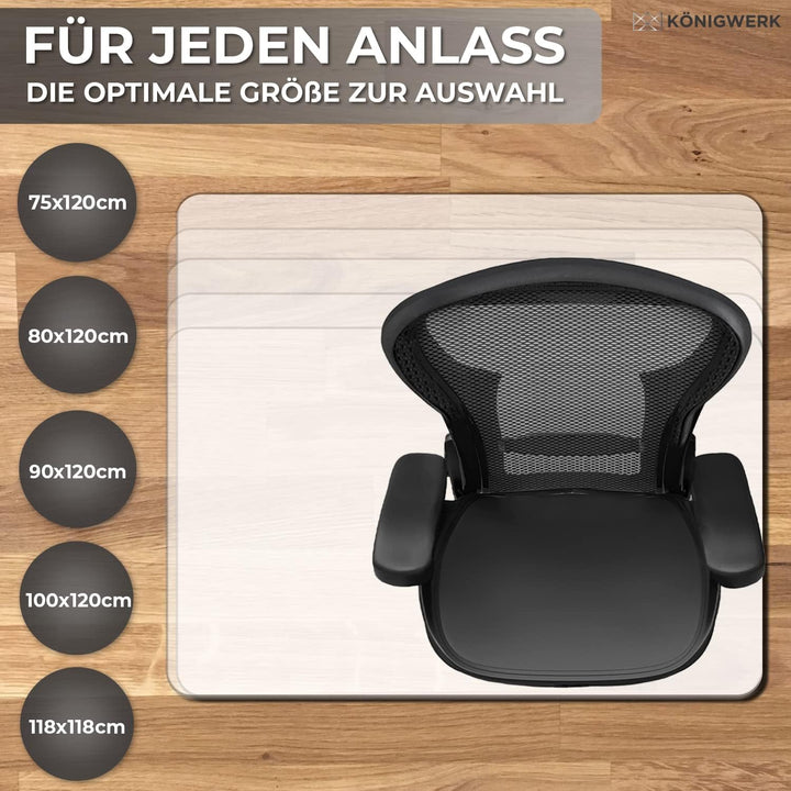 Bodenschutzmatte Bürostuhl versch. Grössen - Bürostuhl Unterlage rutschfest in milchweiss - Made in