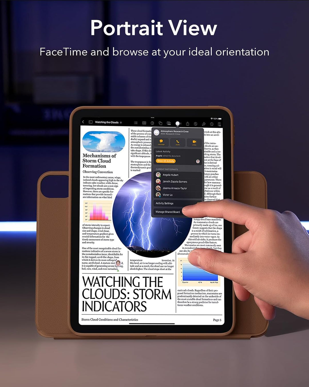 ESR Hülle für iPad Air 11 Zoll M4/M3/M2, iPad Air 8/7/6/5/4 (2026/2025/2024/2022/2020), drehbare Hül