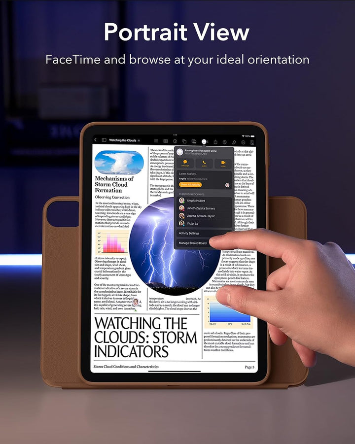 ESR Hülle für iPad Air 11 Zoll M4/M3/M2, iPad Air 8/7/6/5/4 (2026/2025/2024/2022/2020), drehbare Hül