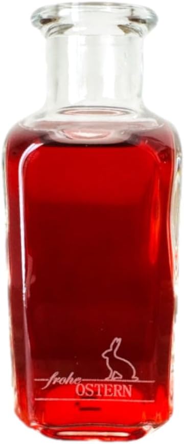 gouveo 12er Set Glasflasche 100 ml (0,10 l) Glasflasche 100 ml Apotheker eckig mit Oster-Gravur (3 M