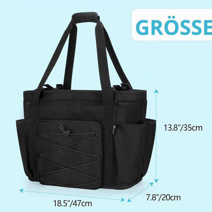 Fasrom Strandtasche XXL mit Reissverschluss unten, badetasche Gross | Mit Trennsystem mit 2 Schichte