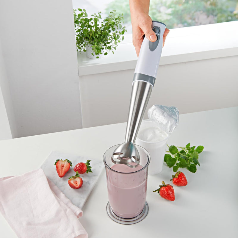 3 PAGEN® Stabmixer aus Edelstahl, elektrischer Pürierstab mit Spritzschutz, 2 Geschwindigkeitsstufen