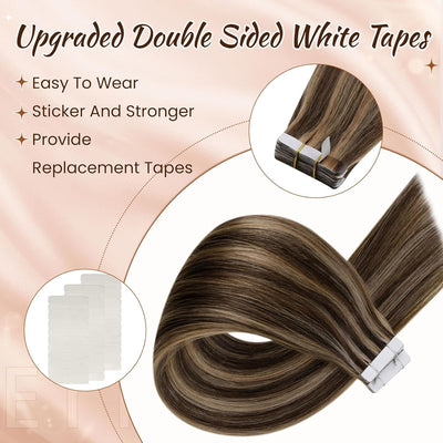 Hetto Braun Tape in Extensions Echthaar Tape in Haar Extensions Remy Menschlichs Haar Tape in Extens
