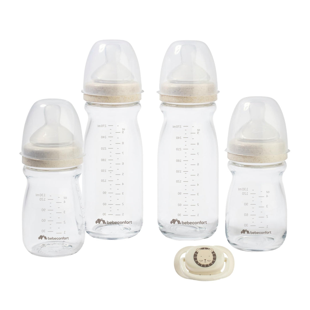 Bebeconfort Physio Air Care Glasflaschenset, Anti Colic Babyflaschen Glas, Für Neugeborene, Ab 0 Mon