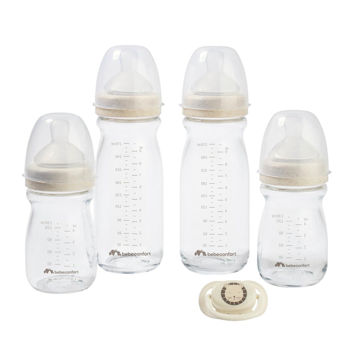 Bebeconfort Physio Air Care Glasflaschenset, Anti Colic Babyflaschen Glas, Für Neugeborene, Ab 0 Mon