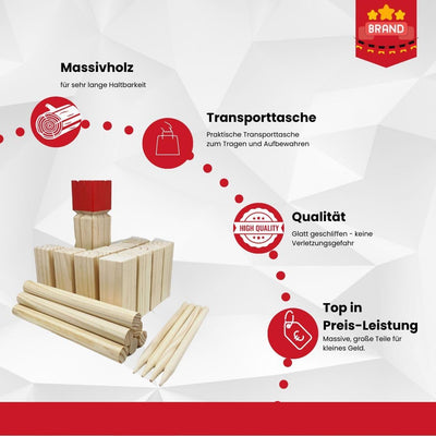 GICO Kubb Spiel XXL Set, Wikingerspiel, König 30 x 7 x 7 - Der Outdoor Spielspass in Top Qualität au