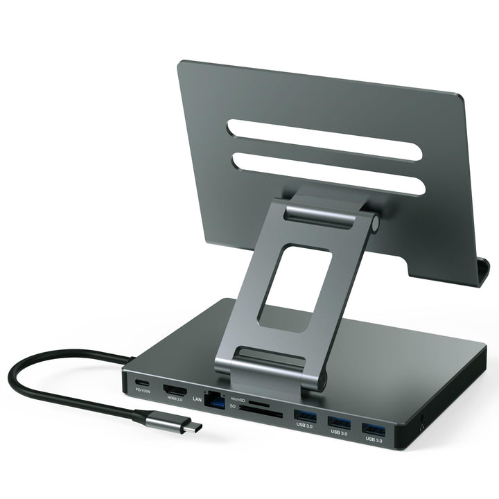 iPad Pro USB C Hub Stand, 9 in 1 Adapter for iPad Air M5 M3 M4 13 12.9 Inch Docking Station 4K 60Hz