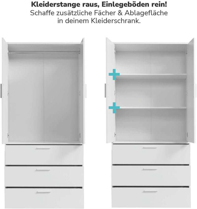 mokebo Einlegeböden 2er-Set für modularen Kleiderschrank &