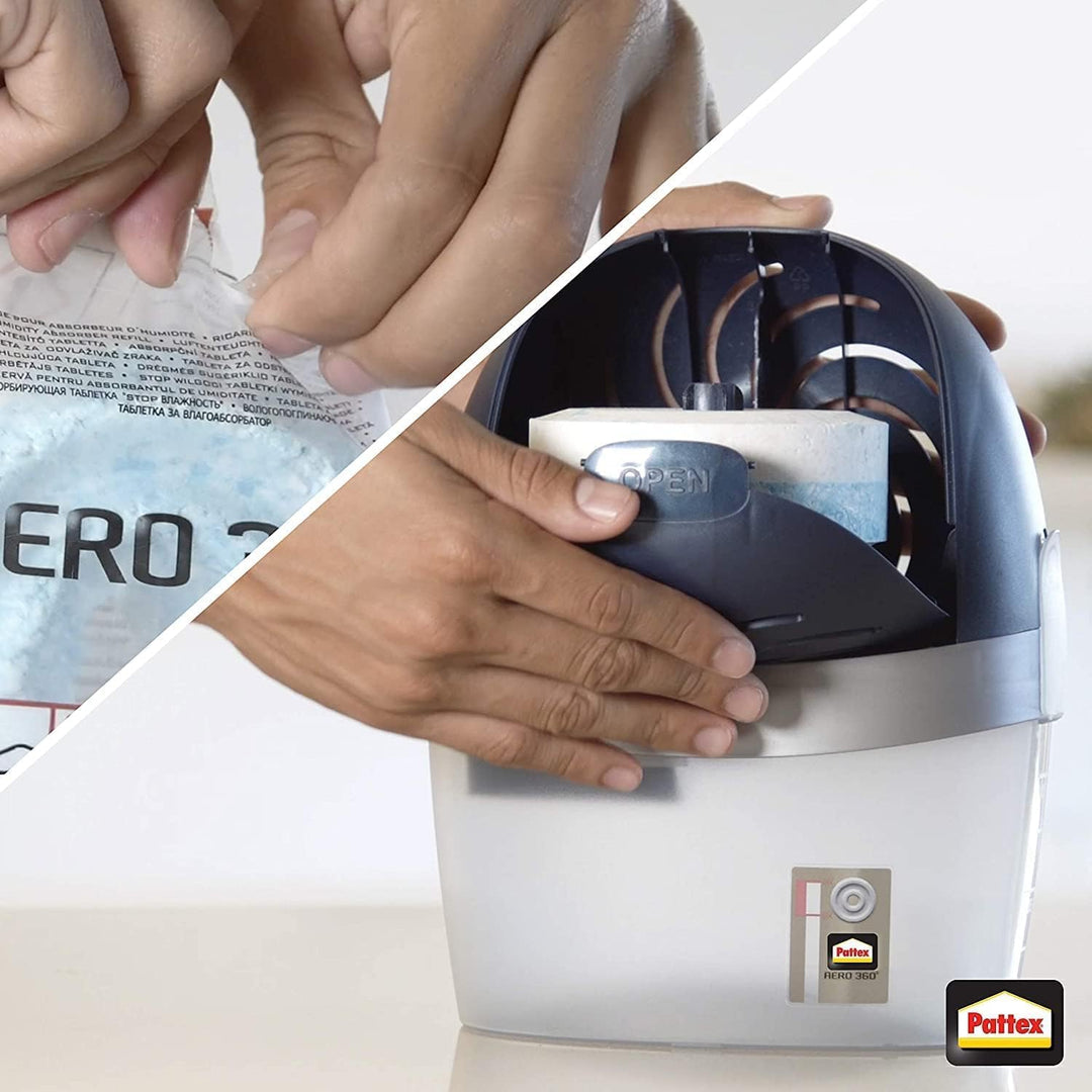 Pattex AERO 360° Neutral Tabs Nachfüllpack (4er-Pack), reduzieren Feuchtigkeit und schlechte Gerüche