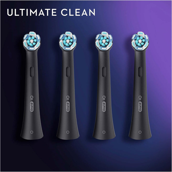 Oral-B iO Ultimate Clean Black Zebbürstenspitze, Packung mit 4 Stück
