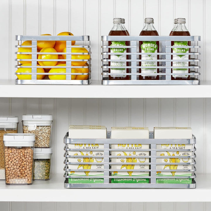 mDesign Stahldraht-Aufbewahrungskorb für die Küche, für Speisekammer, Schrank, Schrank, Organisation