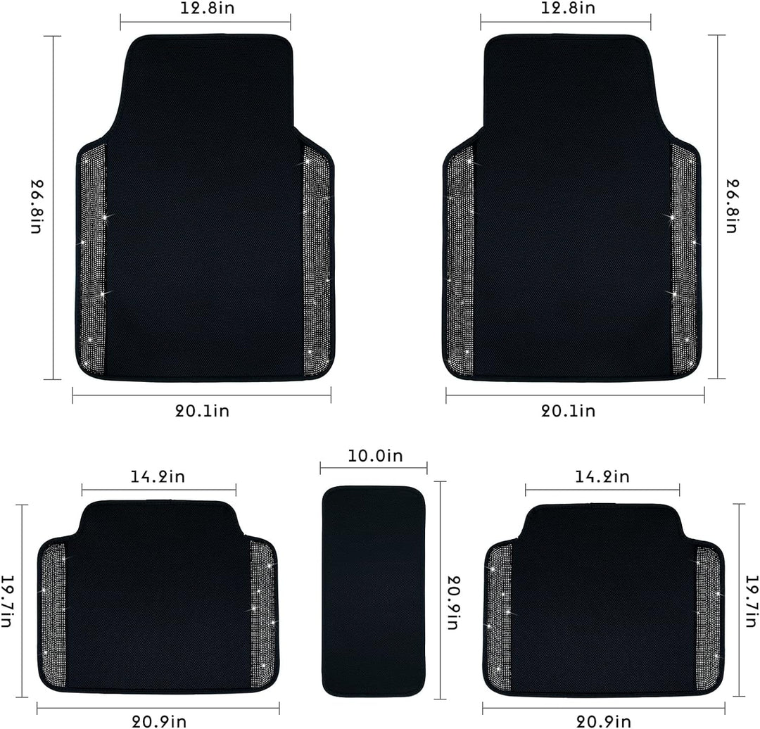 eing Atmungsaktive Universal Bling Anti-Rutsch Auto Bodenmatte mit Kristall Strass für Frauen & Mädc