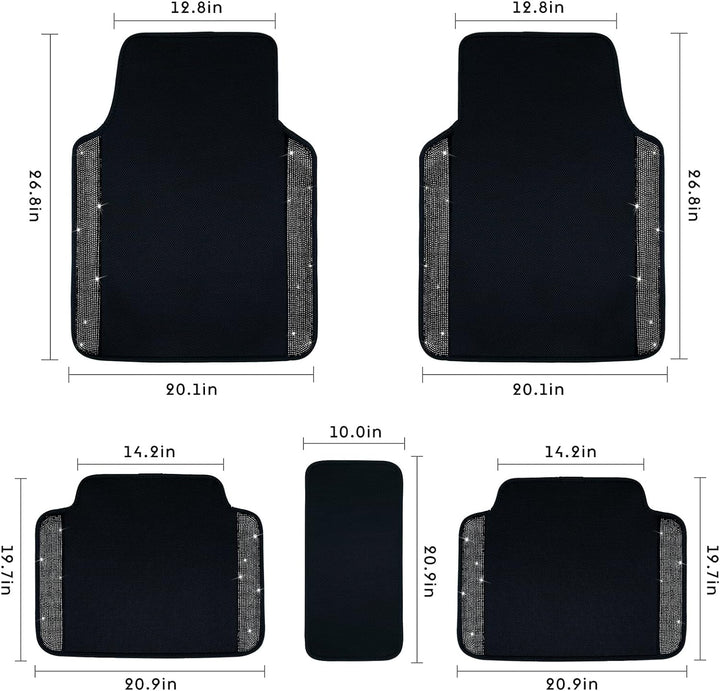 eing Atmungsaktive Universal Bling Anti-Rutsch Auto Bodenmatte mit Kristall Strass für Frauen & Mädc