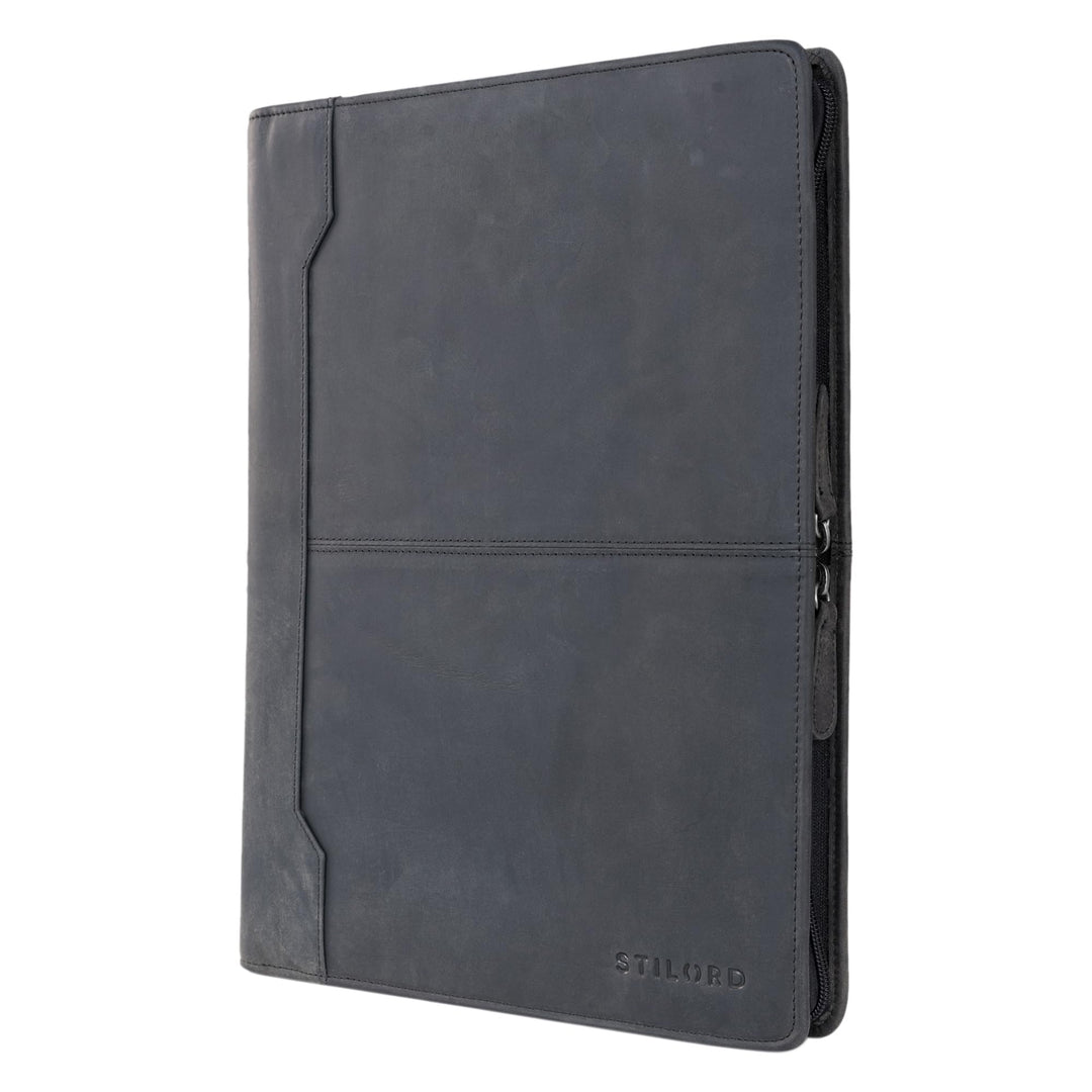 STILORD 'Harrison' Leder Schreibmappe für 12 Zoll Tabets iPads DIN A4 Dokumentenmappe grosse Konfere