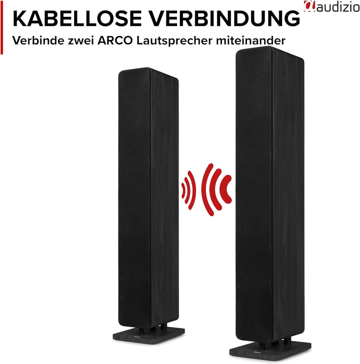 Audizio Arco - Standlautsprecher Aktiv mit Bluetooth - 2er Set - 320 Watt HiFi Lautsprecher Musikanl