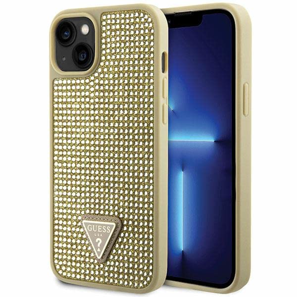 Guess GUHCP14MHDGTPD Hülle für iPhone 14 Plus 6.7" golden hardcase Rhinestone Triangle