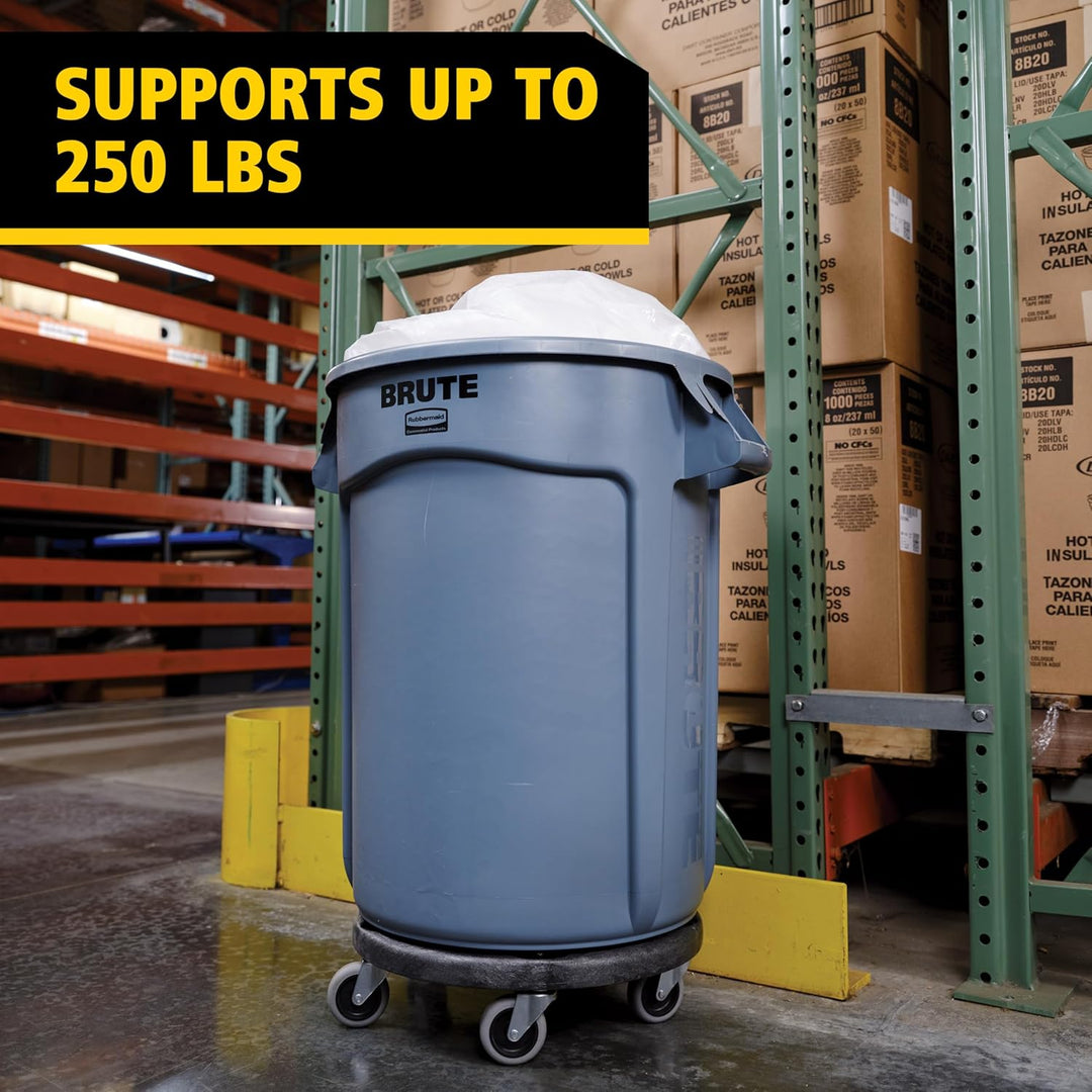 Rubbermaid Commercial Products BRUTE Trash Can Dolly - Black Passend für alle runden Brute-Behälter