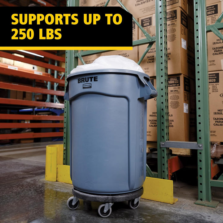 Rubbermaid Commercial Products BRUTE Trash Can Dolly - Black Passend für alle runden Brute-Behälter