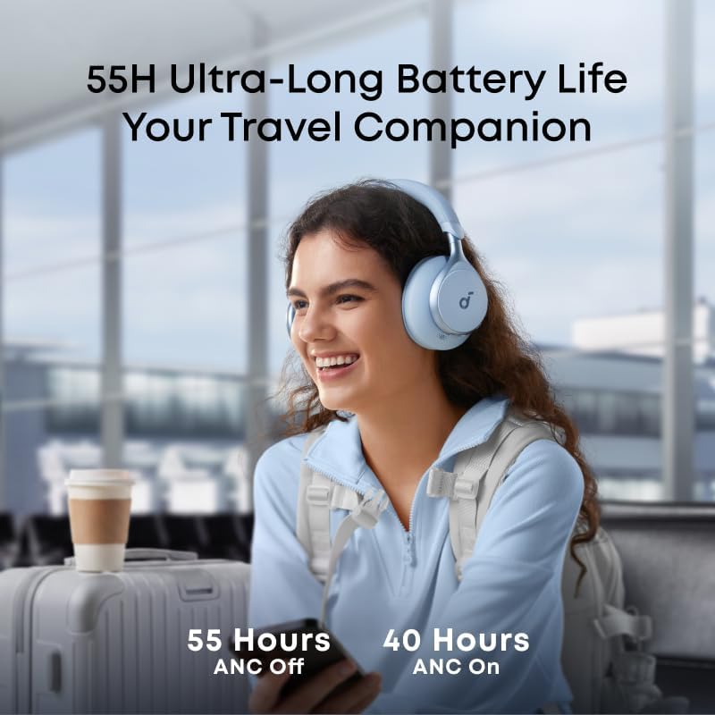 soundcore by Anker, Space One Kabellose Kopfhörer, Adaptives aktives Noise Cancelling, 2X stärkere S